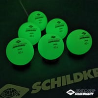 Set 6 mingi de ping-pong Schildkröt Donic Poly 40+, fluorescente, care strălucesc în întuneric, verde deschis 5