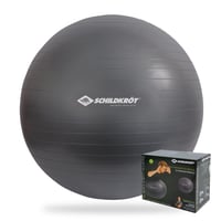 Gymnastická lopta Schildkröt 75 cm, antracitová – joga, rovnováha, fyzioterapia a sedenie v kancelárii, max. nosnosť 120 kg, vrátane pumpy 1