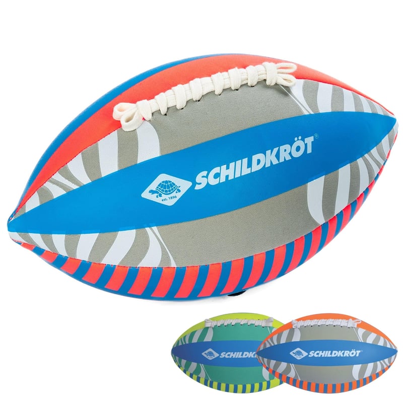 Neoprénová lopta na americký futbal Schildkröt, veľkosť 6, 26,5 x 15 cm, rôzne farby, protišmykový textilný povrch, odolná voči slanej vode, na pláž a do záhrady