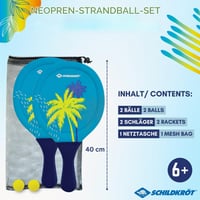 Set de Beachball din neopren Schildkröt - 2 palete, 2 mingi, husă din plasă, material neopren flexibil, elasticitate ridicată, joc de plajă și grădină pentru întreaga familie 2