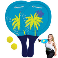 Set de Beachball din neopren Schildkröt - 2 palete, 2 mingi, husă din plasă, material neopren flexibil, elasticitate ridicată, joc de plajă și grădină pentru întreaga familie 1