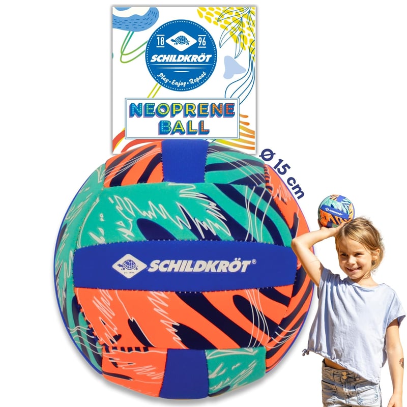 Schildkröt neoprénová mini plážová volejbalová lopta veľkosť 2, priemer 15 cm, odolná voči slanej vode, protišmykový mäkký povrch pre deti a rodinu