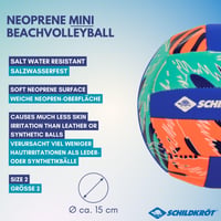 Schildkröt neoprénová mini plážová volejbalová lopta veľkosť 2, priemer 15 cm, odolná voči slanej vode, protišmykový mäkký povrch pre deti a rodinu 2