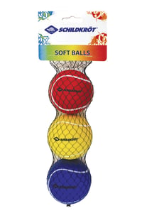 Sada mäkkých plážových loptičiek Schildkröt, 3 ks, Ø 7 cm, PU pena, žltá červená modrá, dobrý odraz, na plážový tenis, 970046 3