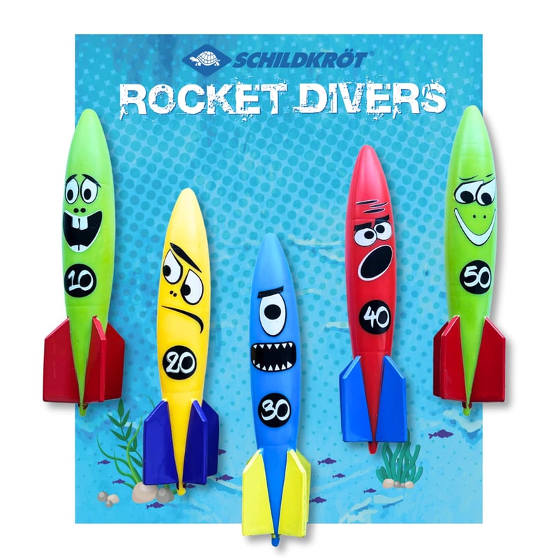 Sada potápačských rakiet Schildkröt Rocket Divers, 5 ks vodných rakiet pre deti do bazéna alebo vane, od 5 rokov