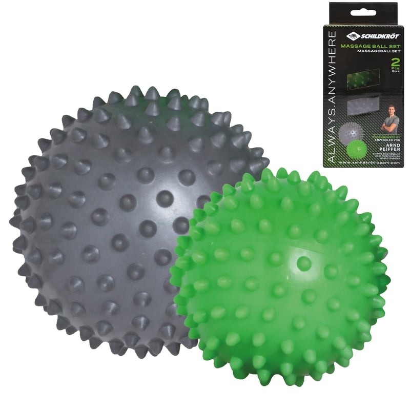 Set 2 Mingi de Masaj Schildkröt Spikey - Minge cu Țepi Dură și Moale pentru Gât, Spate, Picioare - Masaj Fascial și Puncte Trigger