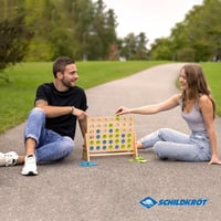 Schildkröt XXL Négy a nyerő stratégiai társasjáték fenntartható FSC fából, 3+ éves kortól, 2 játékos részére, 45,5×32,5×40 cm 3