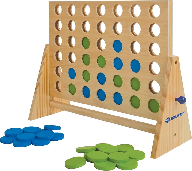 Schildkröt XXL Négy a nyerő stratégiai társasjáték fenntartható FSC fából, 3+ éves kortól, 2 játékos részére, 45,5×32,5×40 cm