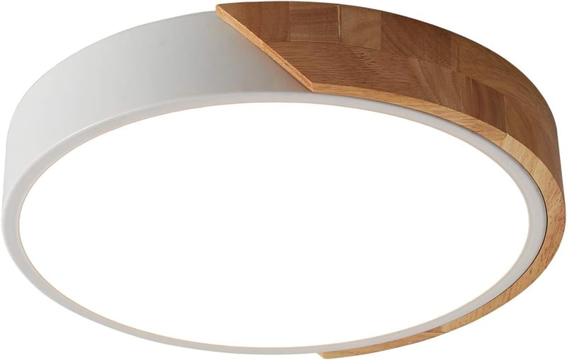 Schindora LED mennyezeti lámpa 24W kerek fa - hideg fehér 6000K - Ø30 cm