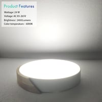 Schindora LED mennyezeti lámpa 24W kerek fa - hideg fehér 6000K - Ø30 cm 2