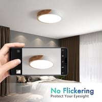 Schindora LED mennyezeti lámpa 24W kerek fa - hideg fehér 6000K - Ø30 cm 4