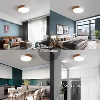 Schindora LED mennyezeti lámpa 24W kerek fa - hideg fehér 6000K - Ø30 cm 5