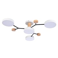 Lumină de Tavan cu 4 Capete LED Schindora, 36W Alb Neutru 4500K, 66cm, cu Decor din Lemn, Iluminat pentru Living, Bucătărie, Birou 1