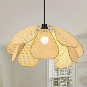 Schindora Vintage Boho Függőlámpa 80cm Kézzel Szőtt E27 Konyhához