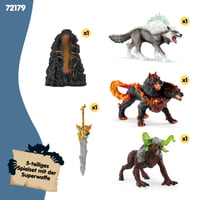Schleich ELDRADOR Creatures štartovacia sada 72179 – Ohnivý bežec, Snehový vlk, Kamenné monštrum a Superzbraň – 5-dielna sada figúrok príšer od 7 rokov 9