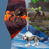 Schleich ELDRADOR Creatures štartovacia sada 72179 – Ohnivý bežec, Snehový vlk, Kamenné monštrum a Superzbraň – 5-dielna sada figúrok príšer od 7 rokov 10