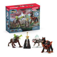 Schleich ELDRADOR Creatures štartovacia sada 72179 – Ohnivý bežec, Snehový vlk, Kamenné monštrum a Superzbraň – 5-dielna sada figúrok príšer od 7 rokov 1