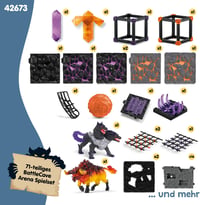 Schleich ELDRADOR Csataküzdőtér: Láva vs. Árnyék - 71 részes szörnycsata készlet kristályokkal, egymásra rakható barlangokkal, 7+ éves gyere 9