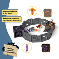 Schleich ELDRADOR Csataküzdőtér: Láva vs. Árnyék - 71 részes szörnycsata készlet kristályokkal, egymásra rakható barlangokkal, 7+ éves gyere 5