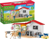 SCHLEICH Farm World Állatorvosi Rendelő Játékszett 43 Darabos - Állatorvossal, Lófigurával és Háziállatokkal, 3-8 Éves Gyerekeknek 1