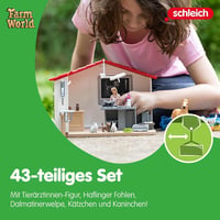 SCHLEICH Farm World Állatorvosi Rendelő Játékszett 43 Darabos - Állatorvossal, Lófigurával és Háziállatokkal, 3-8 Éves Gyerekeknek 5