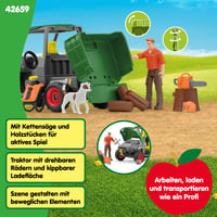 Set de joacă Schleich Farm World Forest Farmer cu vehicul 42659 – Fermierul Paul, câine, vehicul de teren și accesorii, 49 piese, de la 3 ani 4