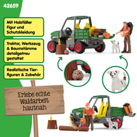 Set de joacă Schleich Farm World Forest Farmer cu vehicul 42659 – Fermierul Paul, câine, vehicul de teren și accesorii, 49 piese, de la 3 ani 3