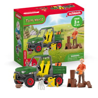 Set de joacă Schleich Farm World Forest Farmer cu vehicul 42659 – Fermierul Paul, câine, vehicul de teren și accesorii, 49 piese, de la 3 ani 1
