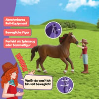 Schleich Horse Club Hannah a Cayenne 42711 jazdecký set s pohyblivou figúrkou dievčaťa a doplnkami pre deti od 5 rokov, 6-dielna súprava 4