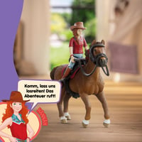 Schleich Horse Club Hannah a Cayenne 42711 jazdecký set s pohyblivou figúrkou dievčaťa a doplnkami pre deti od 5 rokov, 6-dielna súprava 2