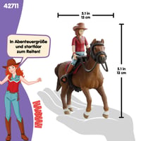 Schleich Horse Club Hannah a Cayenne 42711 jazdecký set s pohyblivou figúrkou dievčaťa a doplnkami pre deti od 5 rokov, 6-dielna súprava 5