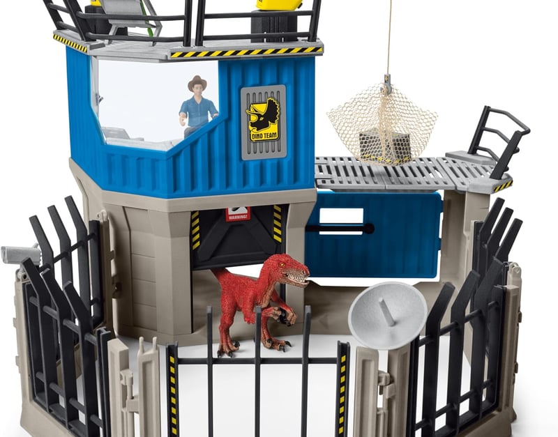 SCHLEICH Nagy Dinoszaurusz Kutatóállomás 72 részes játékszett 2 dinóval és Maxx kutatóval, 4-12 éves gyerekeknek