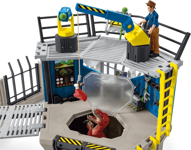 SCHLEICH Nagy Dinoszaurusz Kutatóállomás 72 részes játékszett 2 dinóval és Maxx kutatóval, 4-12 éves gyerekeknek
