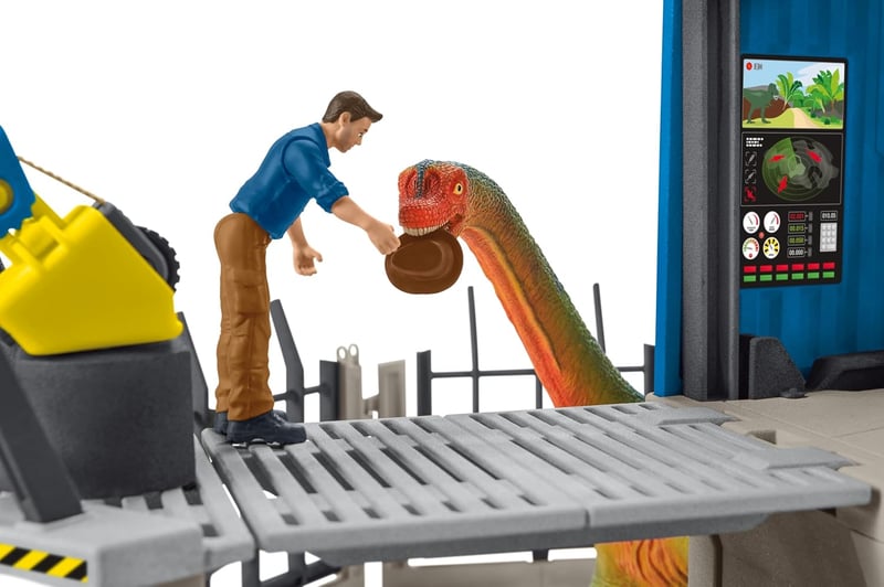 SCHLEICH Nagy Dinoszaurusz Kutatóállomás 72 részes játékszett 2 dinóval és Maxx kutatóval, 4-12 éves gyerekeknek