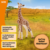 Schleich Wild Life Figúrka mláďaťa žirafy 14751 – Detailne spracovaná figúrka zvieratka pre deti od 3 rokov, 7x4x12 cm 3