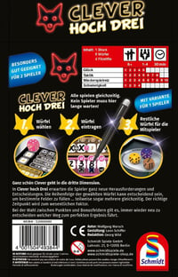 Kocková hra Schmidt Spiele 49384 Clever hoch Drei – séria Klein & Fein – strategická spoločenská hra pre deti a dospelých 2