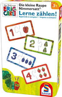 Schmidt Spiele 51238 Hladná húsenica, počítacia cestovná hra v kovovej krabičke – detská spoločenská hra 1