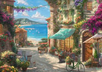 Schmidt Spiele 59624 Thomas Kinkade Kaviareň na Talianskej riviére, 1000-dielne puzzle pre dospelých 1