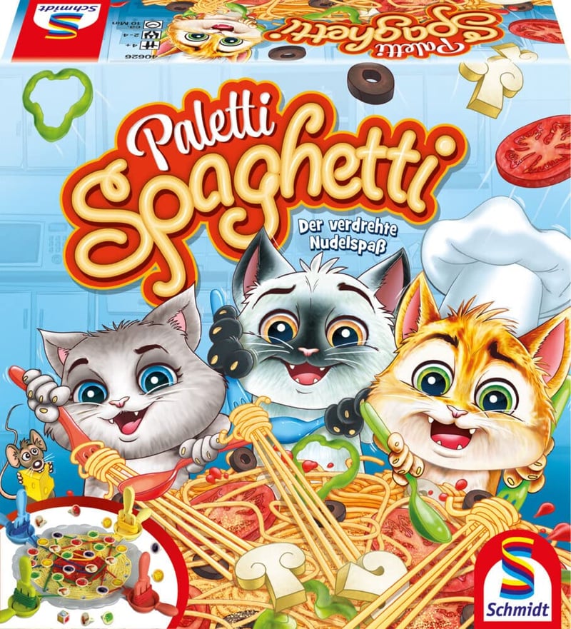 Schmidt Spiele Paletti Spaghetti 40626 akčná hra pre deti a dospelých – spoločenská hra na šikovnosť