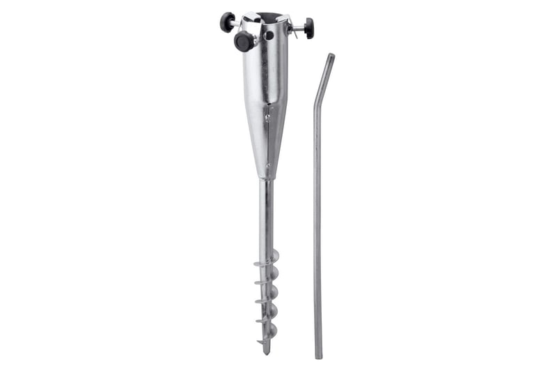 Zemná kotva pre záhradný slnečník Schneider 888-00, oceľová, 50 cm, strieborná, 1,4 kg