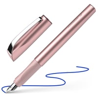 Stilou Schneider Ceod Shiny pentru dreptaci și stângaci, vârf mărimea M, cu patron de cerneală albastru, roz pudrat 1