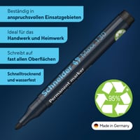 Schneider Maxx 130 trajni marker crni, 1-3 mm, punjivi, pakiranje od 10 komada (8 kom) – nepotpuno — nedostaju 2 kom (stanje: vidi 2. sliku) 5