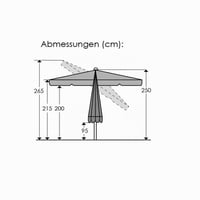 Záhradný slnečník Schneider Orlando 783-14, priemer 270 cm, okrúhly, strieborno-sivý, hliníkový/oceľový rám, polyesterový poťah 2
