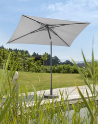Obdĺžnikový záhradný slnečník Schneider Sevilla v striebornosivej farbe s oceľovým rámom 240x140 cm a polyesterovým poťahom 2
