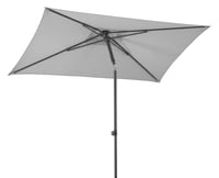 Obdĺžnikový záhradný slnečník Schneider Sevilla v striebornosivej farbe s oceľovým rámom 240x140 cm a polyesterovým poťahom 1