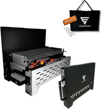 SCHNEIDERFREUDE Összecsukható Camping Grill Magasságállítható Grillezéshez Táskával 1