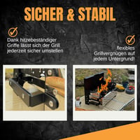 SCHNEIDERFREUDE Összecsukható Camping Grill Magasságállítható Grillezéshez Táskával 4