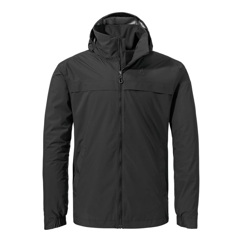 Jachetă bărbătească cu glugă Schöffel Bohorok MNS, impermeabilă, respirabilă, jachetă outdoor elegantă, negru, mărimea 48