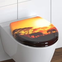 Capac WC Schütte Africa din Duroplast cu închidere lentă și sistem de eliberare rapidă, capacitate de susținere 175 kg, capac cu model 10
