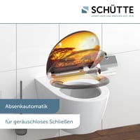 Capac WC Schütte Africa din Duroplast cu închidere lentă și sistem de eliberare rapidă, capacitate de susținere 175 kg, capac cu model 3